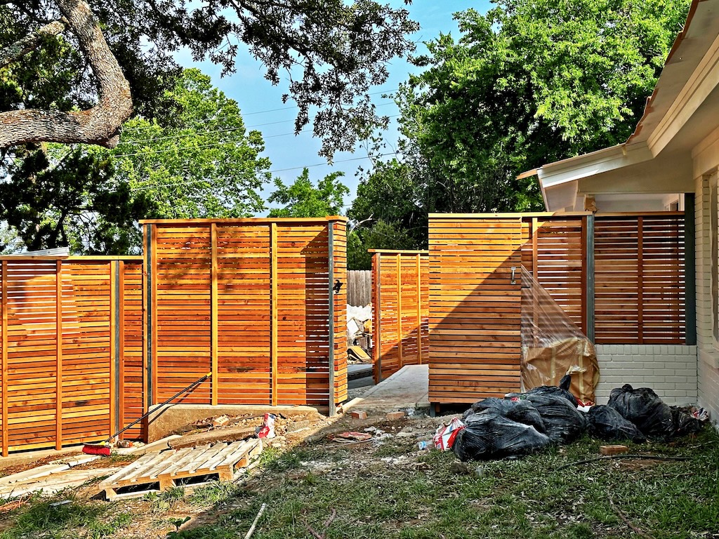 fence replacement austin horizontal slatted wood fence for modern residential design